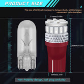 Alopee 194 LED Bulb, Bright Red 168 LED Bulb, 921 2825 LED for T10 W5W 175 501 Non Polarity Replacement for License Plate Light Tail Map Dome Door Trunk Light 18SMD 3014 Chips, DC 12-24V, Pack of 4
